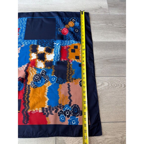 Buselli Abstract Art Square Scarf Vintage 1970s 1980s Polyester Multicolor 31" - Picture 4 of 6